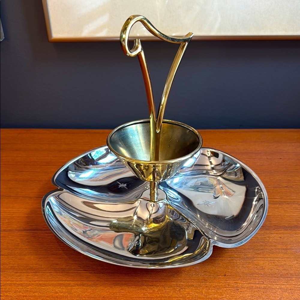 Vintage Aperitif Server, Olive and Nut Canape Serving Dish, Mid Century modern